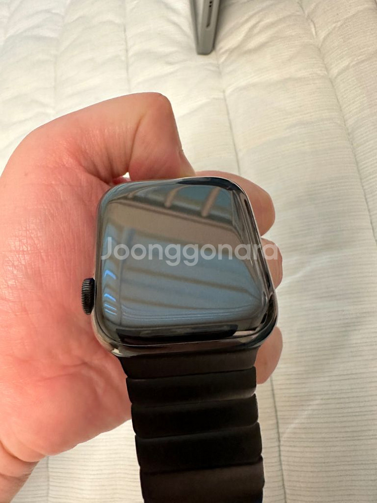 애플워치4 스테인리스 44mm 블랙 gps팝니다--7