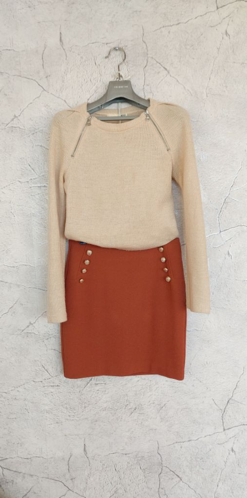 MIXXO 아이보리 프런트지퍼 니트 S--6