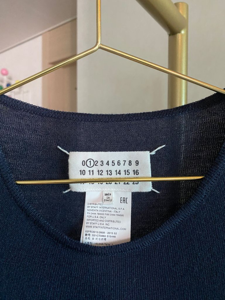 메종 마르지엘라 네이비 라나울 100% 원피스 s--3