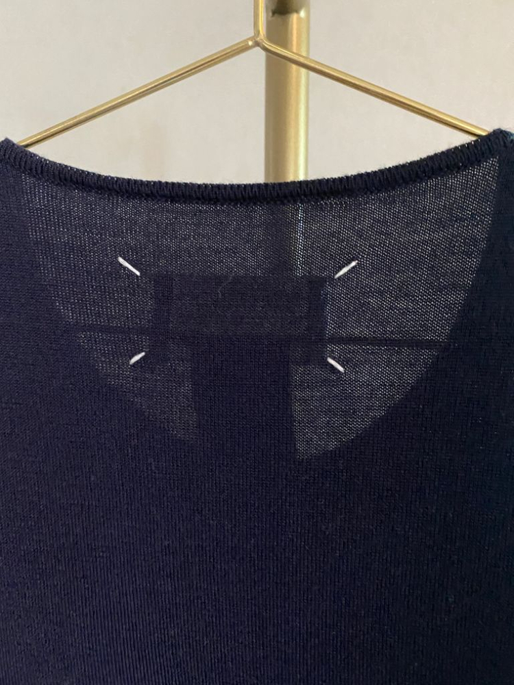 메종 마르지엘라 네이비 라나울 100% 원피스 s--5