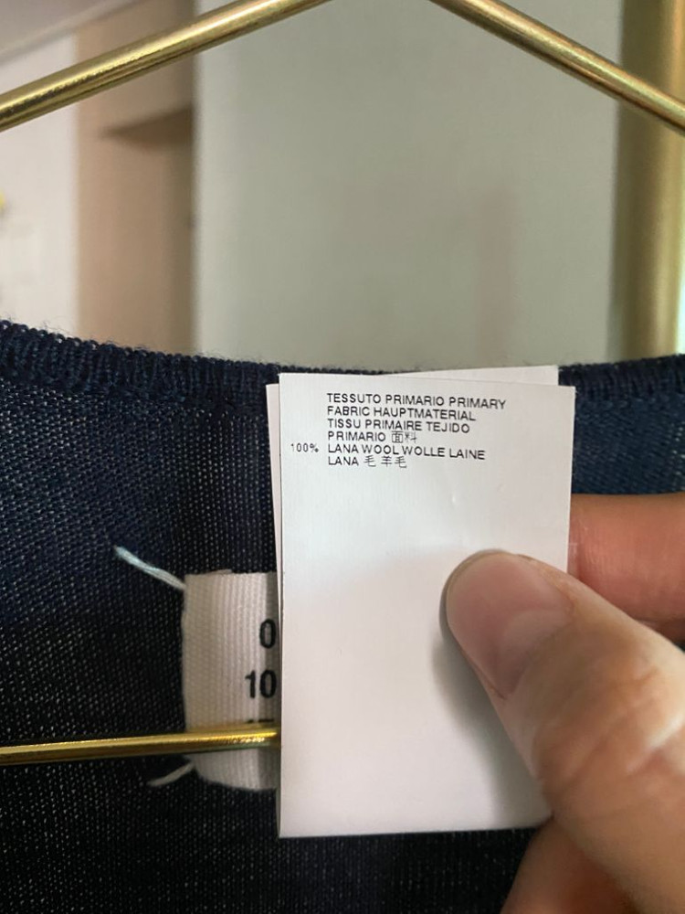 메종 마르지엘라 네이비 라나울 100% 원피스 s--4