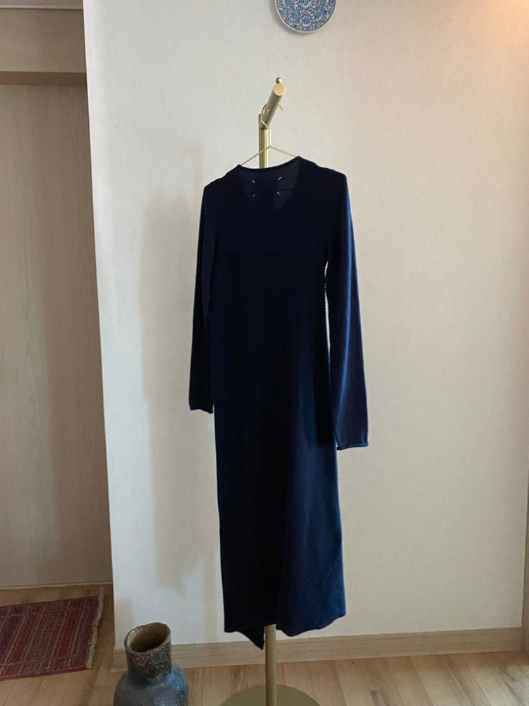 메종 마르지엘라 네이비 라나울 100% 원피스 s--6