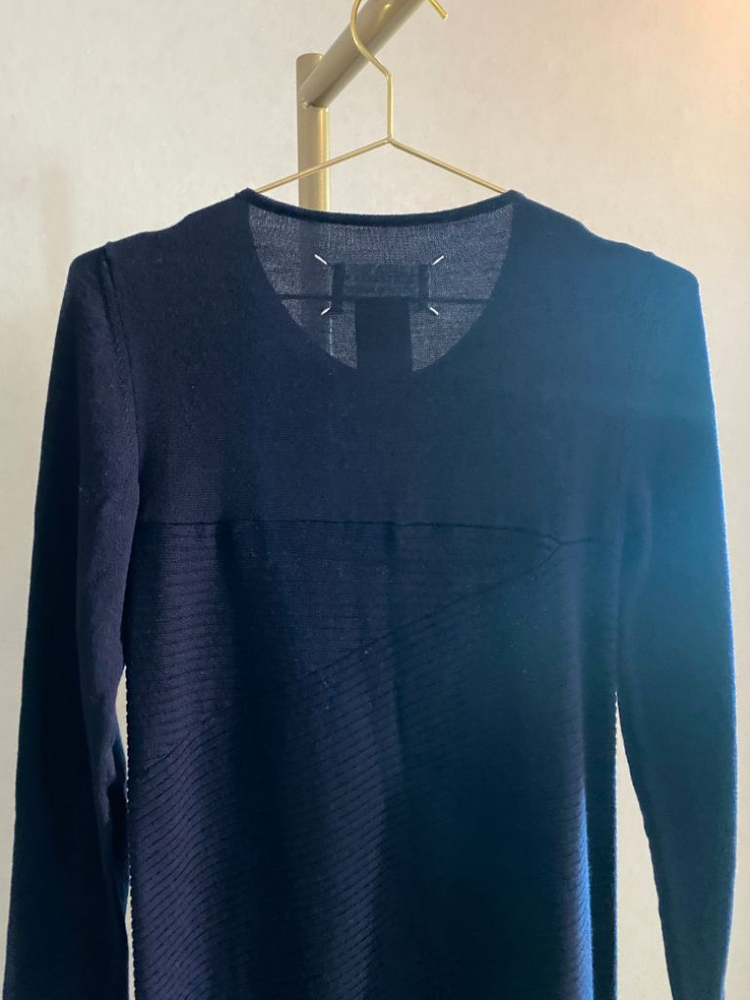 메종 마르지엘라 네이비 라나울 100% 원피스 s--7