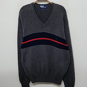 (XL) 랄프로렌 폴로 니트 브이넥 면 스웨터