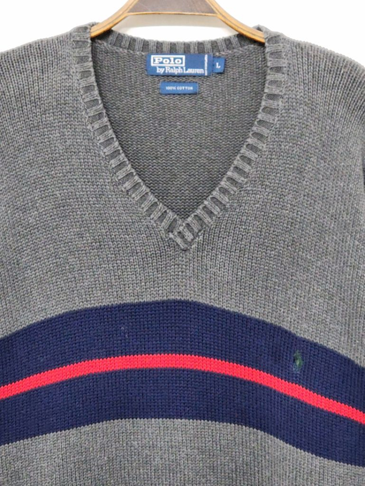 (XL) 랄프로렌 폴로 니트 브이넥 스웨터 캐주얼 이미지