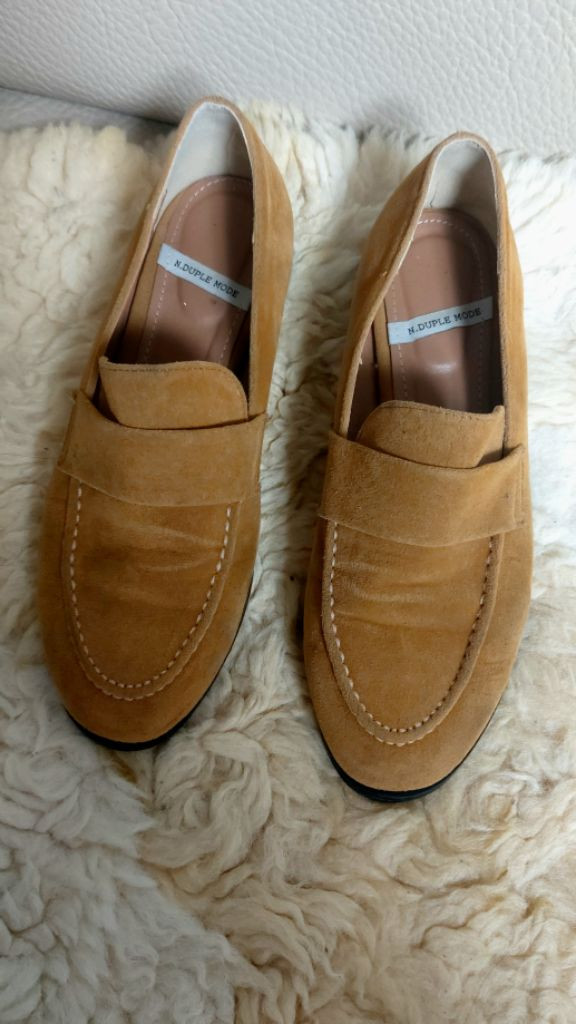 낙타색 스웨이드 세무단화 로퍼 240 이미지