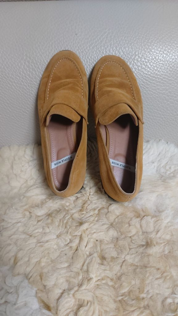 낙타색 스웨이드 세무단화 로퍼 240 이미지