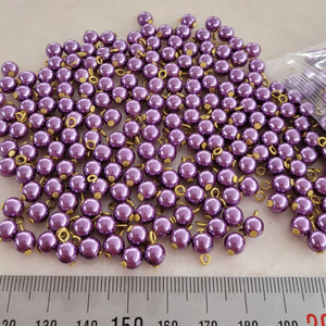 5미리 고리진주 보라색상 300개 일괄