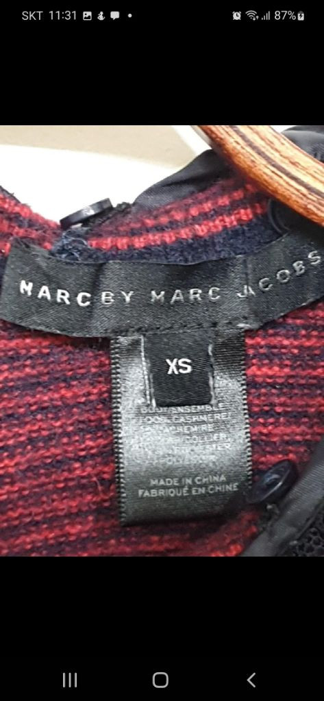 (XS) 마크제이콥스 캐시미어 니트 단가라 스웨터--2