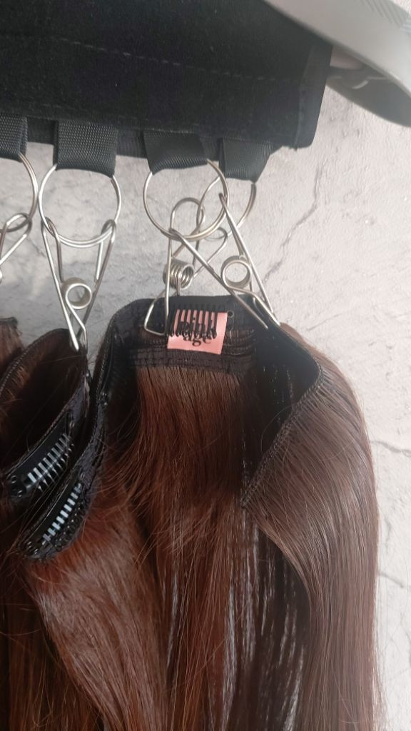 바디프로필 헤어피스 풀세트 7피스 (브라운)붙임머리--3