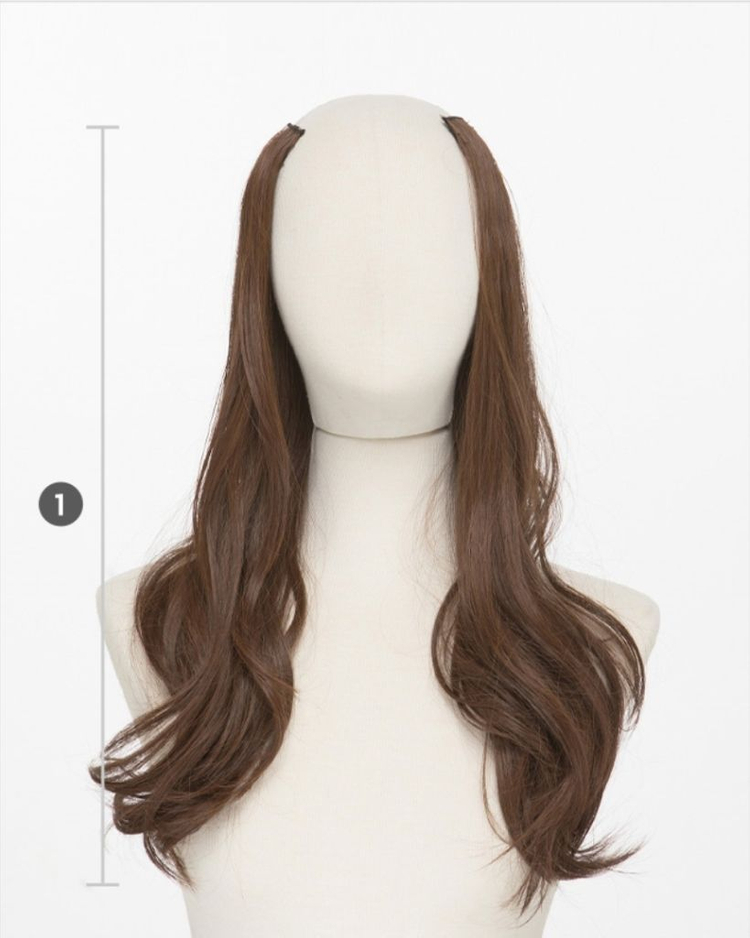 바디프로필 헤어피스 풀세트 7피스 (브라운)붙임머리--9