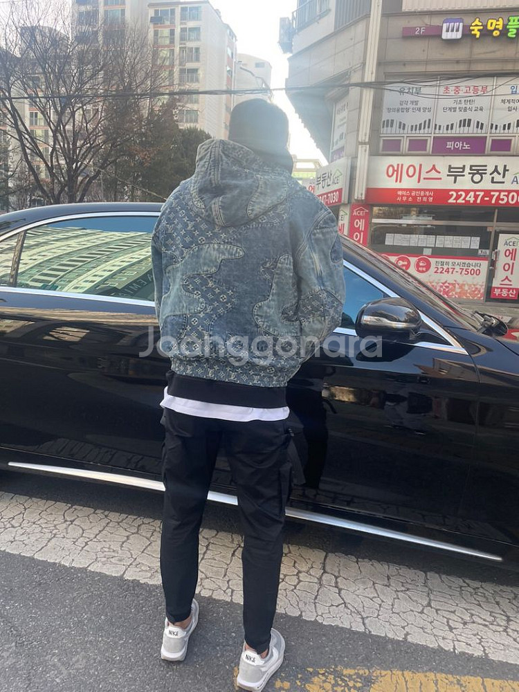 루이비통 패치워크 데님후디 판매--8