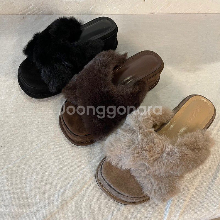 통굽,토끼털,슬리퍼,어그,230,240,250,245--0