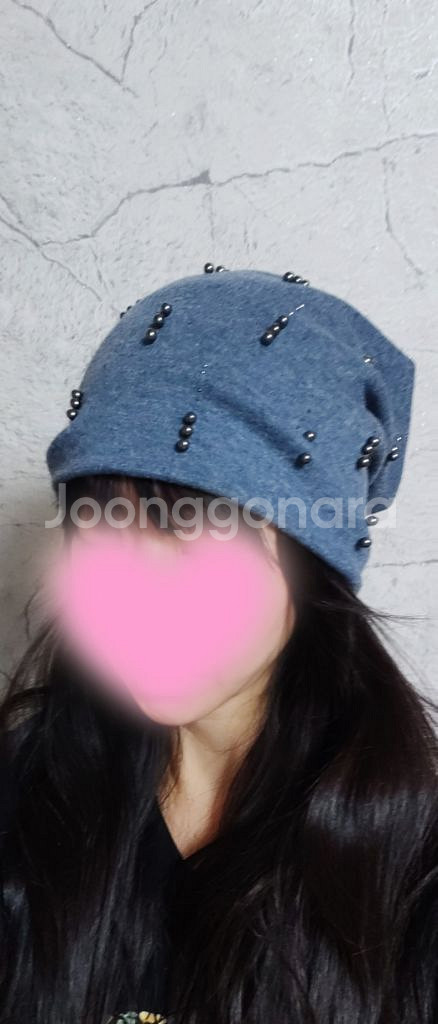 [모자정리] 스카이블루 비즈 비니 프리사이즈--0