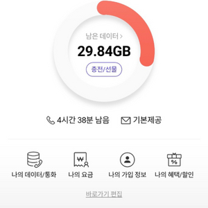 skt데이터 2기가 팝니다