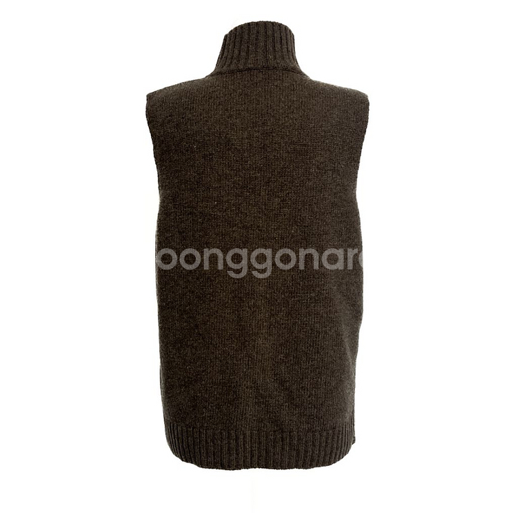 울 소재 언발 랩 니트 조끼--1