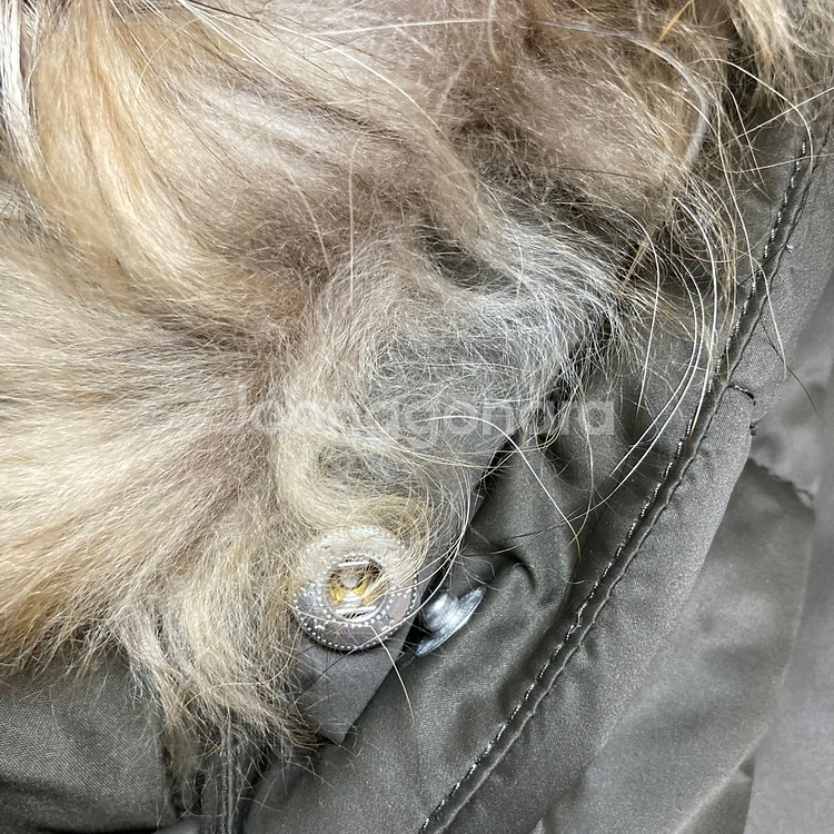 산드로 레더 배색 후드 다운 코트--5