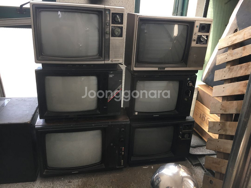 옛날 티비,골동품 tv, 흑백티비, 로터리tv 소품용--3