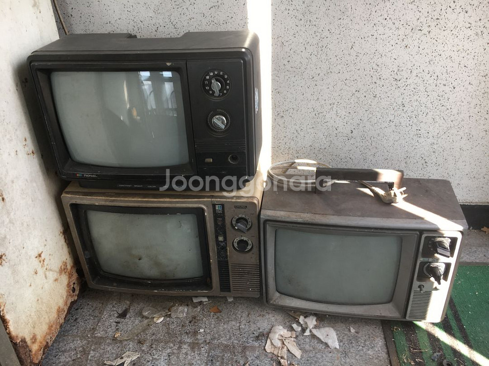 옛날 티비,골동품 tv, 흑백티비, 로터리tv 소품용--5