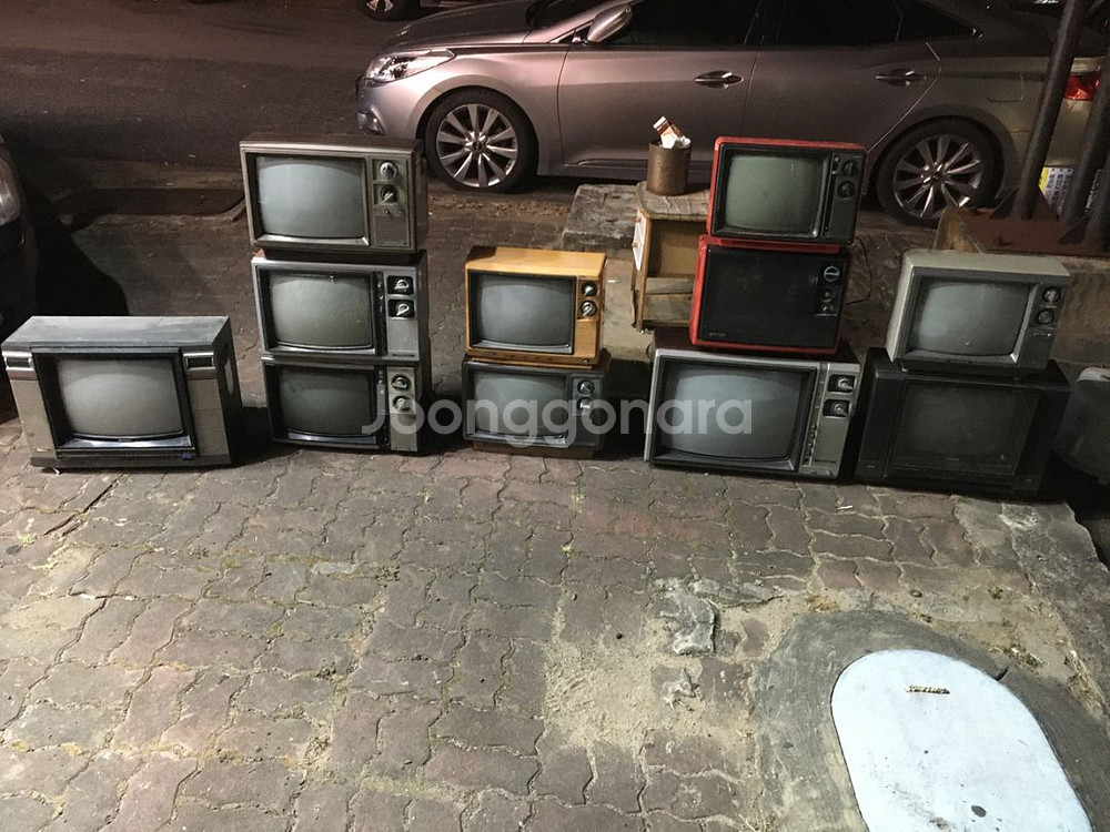 옛날 티비,골동품 tv, 흑백티비, 로터리tv 소품용--1