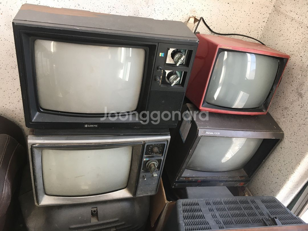 옛날 티비,골동품 tv, 흑백티비, 로터리tv 소품용--4