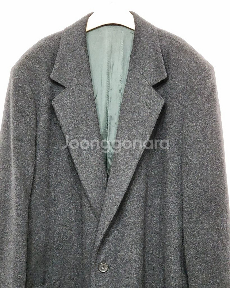 (XL)베르사체 모직코트 차콜 캐시미어 체스터 울코트--1