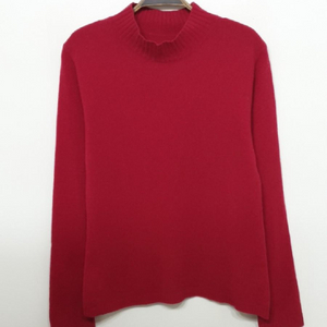 (M) 반폴라 캐시미어 니트 빨강 반목 스웨터 무지