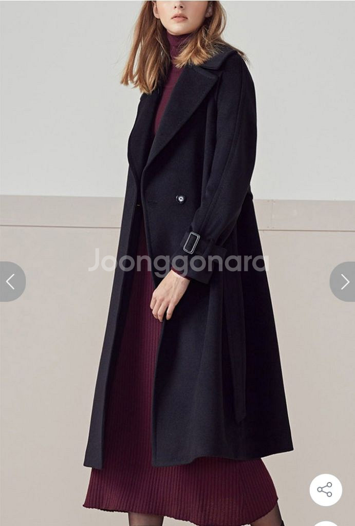 오버핏 울혼방 롱 코트--1