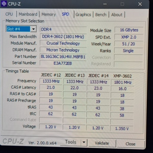 DDR4 3600 CL16 16GB Ballistix