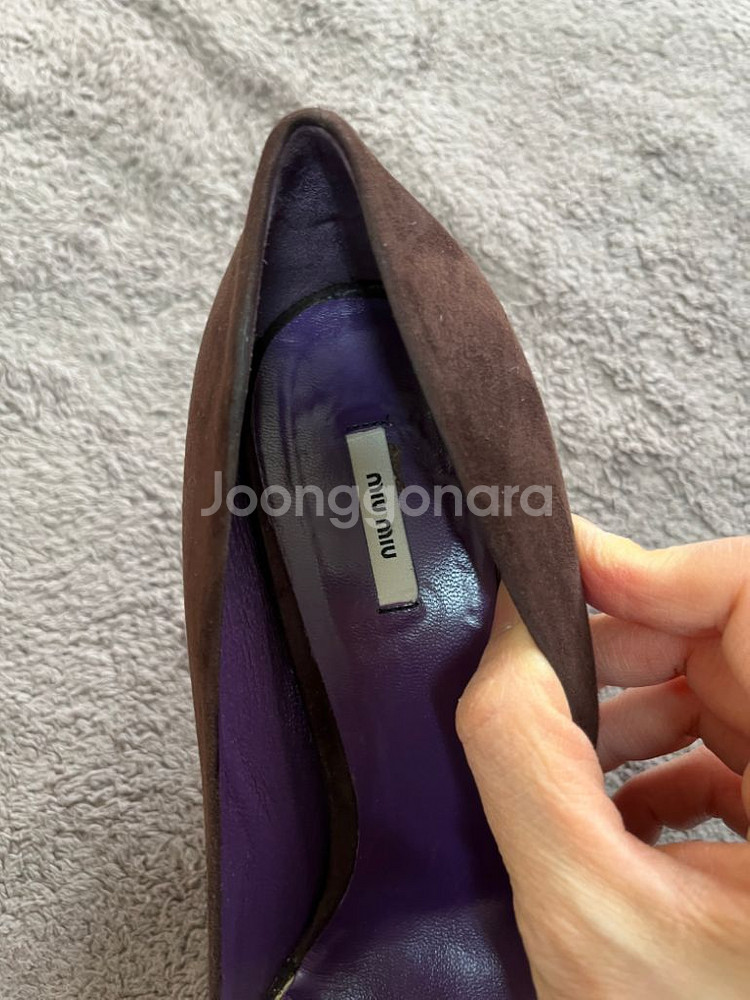 (240/37)미우미우 정품 웨지힐 스웨이드 뮬--4