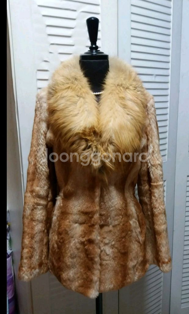 아이잗바바-토끼털 여우털100% 밍크 코트 자켓--1