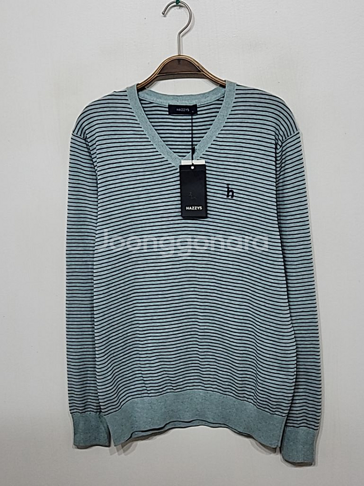 (95) 헤지스 니트 단가라 면 스웨터 브이넥--0