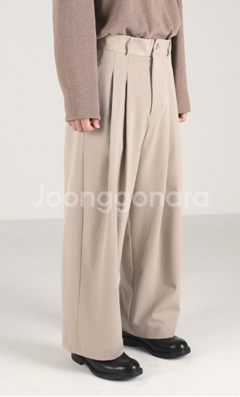 오파츠 Wide Long pants Latte 1사이즈--1