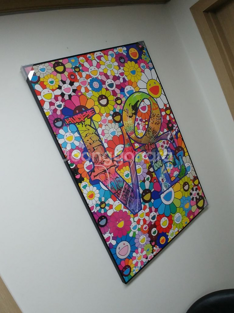 카이카이키키 대형 그림 액자 팝아트 꽃그림 인테리어소품--2