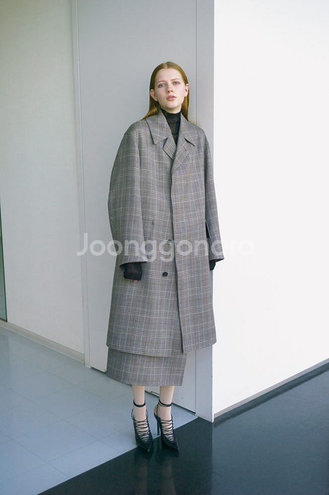 오라리(Auralee) 17aw 글렌체크코트 0사이즈--0