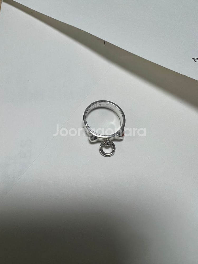 에르메스 꼴리에 드 시엥 실버 반지--4