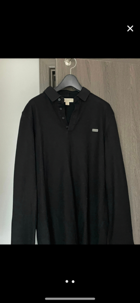 버버리 정품 긴팔 카라티- 블랙--1