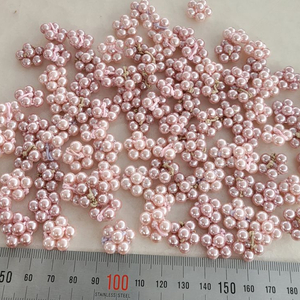 진주꽃 핑크 2색 약18미리100개 일괄
