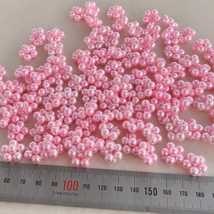 진주꽃 핑크색상 약18미리 100개 일괄