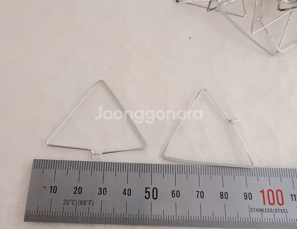 금속장식 삼각링장식 실버색상 40미리 160개 일괄--1