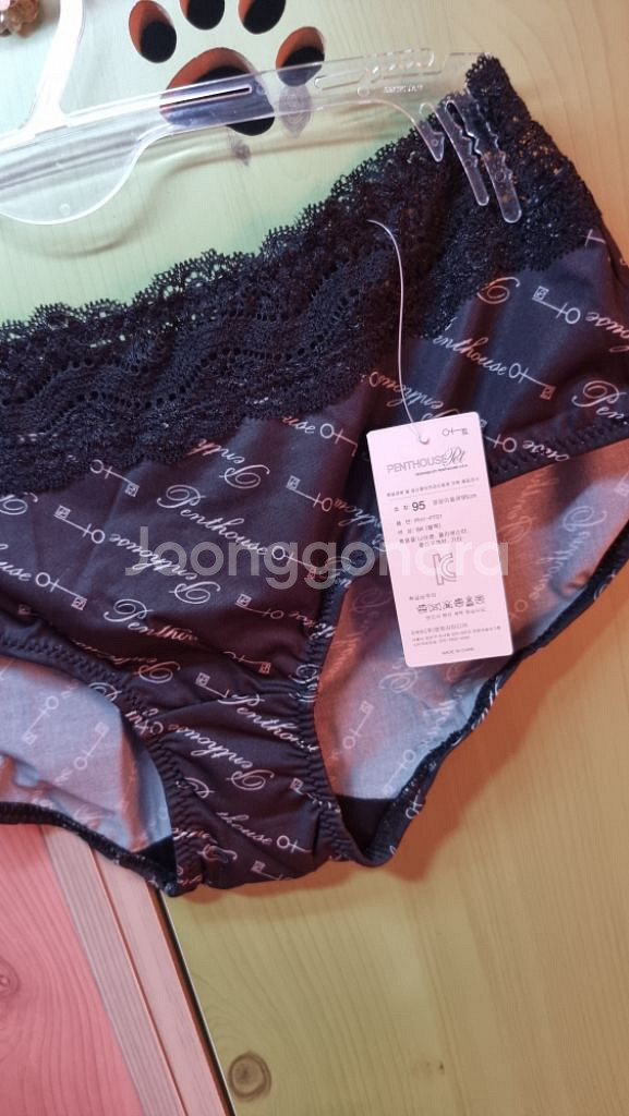 펜트하우스 란제리 브래지어 80A 레이스 팬티 2종--5