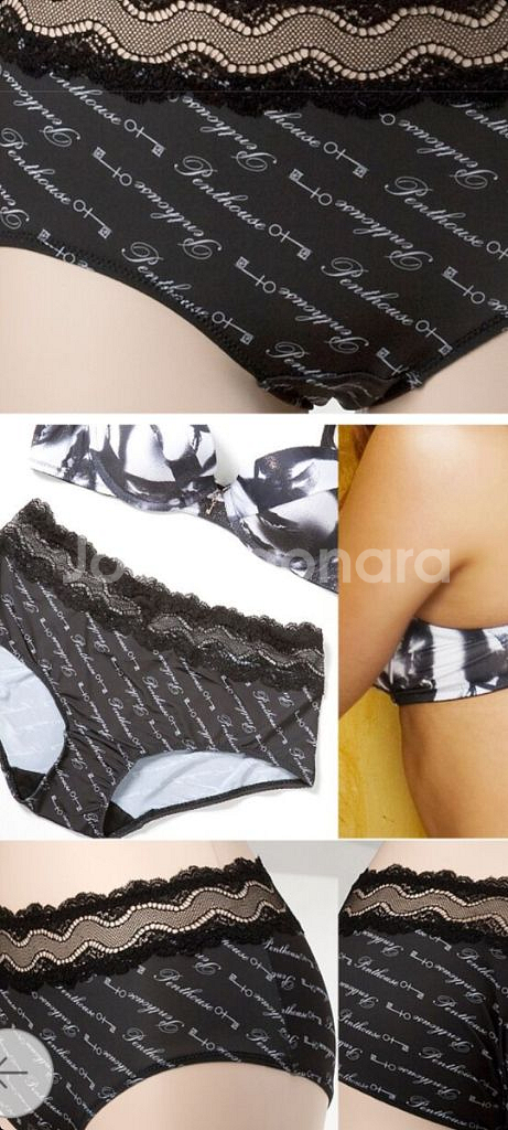 펜트하우스 란제리 브래지어 80A 레이스 팬티 2종--8