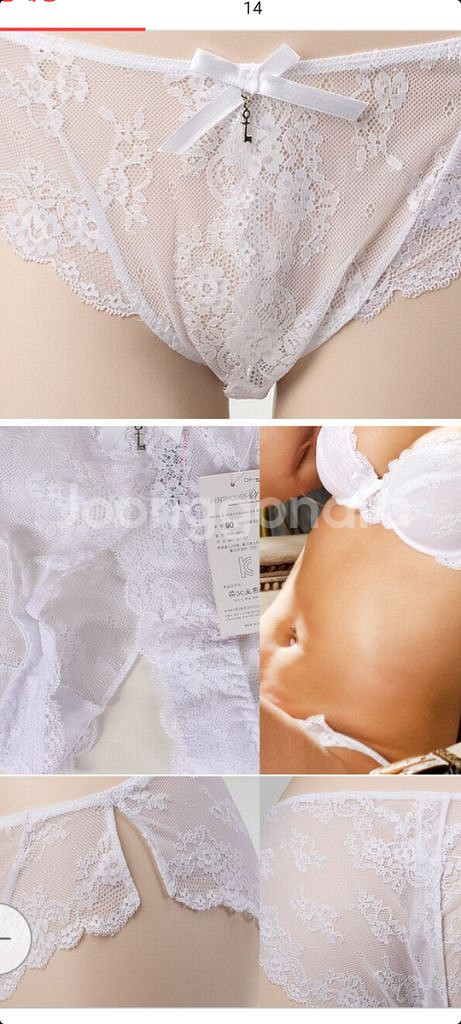 화이트 레이스 노라인 갈라팬티 100L--5