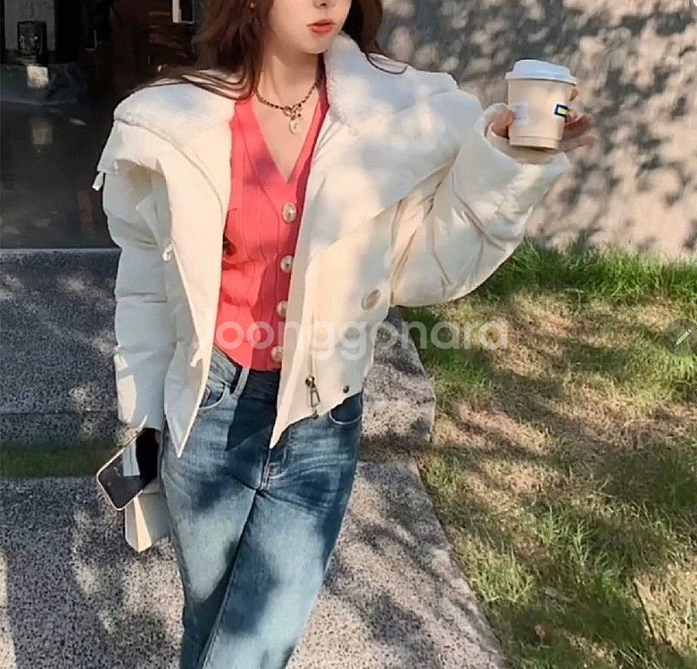 셀카숏패딩색상 -- 아이, 핑크사이즈--3