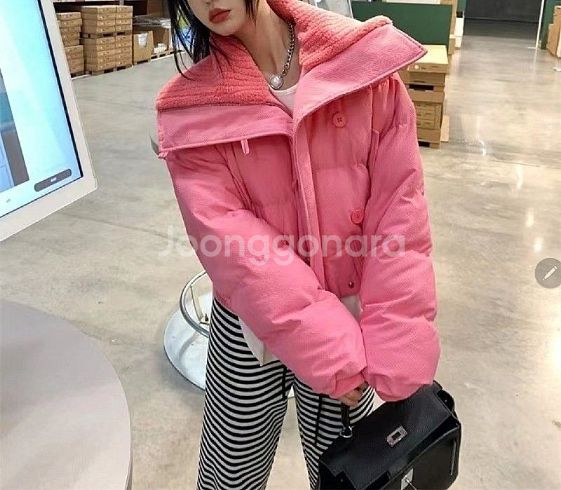셀카숏패딩색상 -- 아이, 핑크사이즈--1