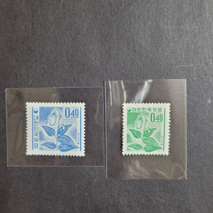 1963~4년 보통우표 금강초롱 2종