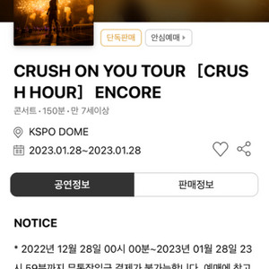 크러쉬 콘서트 스탠딩 1석 양도