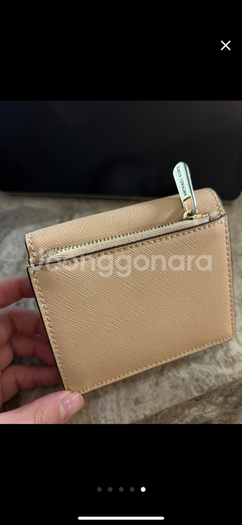 마이클코어스 반지갑 베이지--5