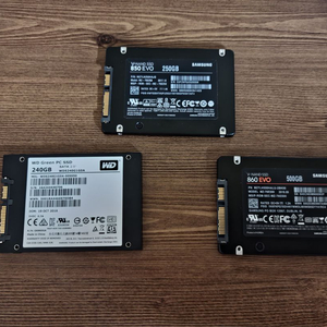 SSD WD/삼성 240GB, 삼성 500GB (3개)