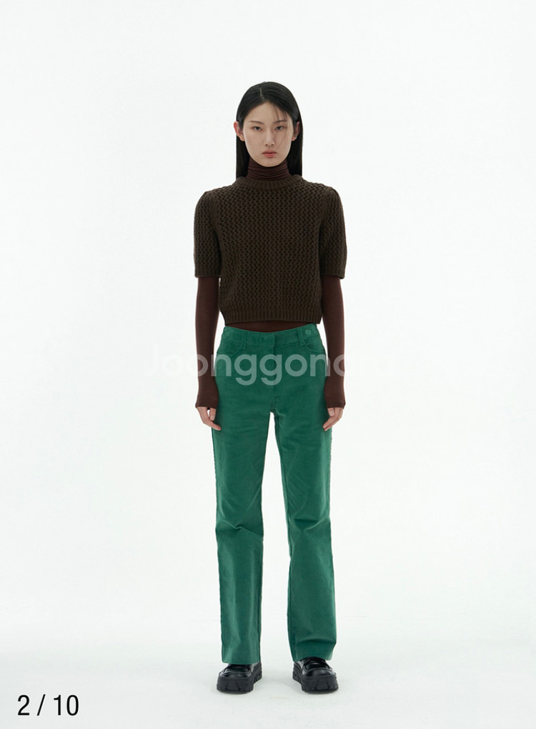 BALLOON SLEEVE CROCHET PULLOVE--0